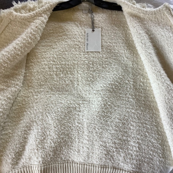 Barefoot Dreams CozyChic Fringe Loop Jacket Cream SZ XL - Picture 13 of 16